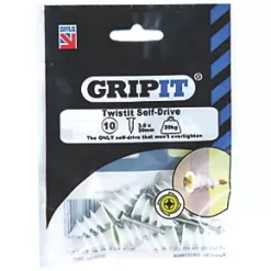 GripIt Self-Drive Plasterboard Fixings Acetal Plastic 27mm 10 Pack 7 GripIt Self-Drive Plasterboard Fixings Acetal Plastic 27mm 10 Pack -Frame & Hammer Fixings Sales 384FP A2
