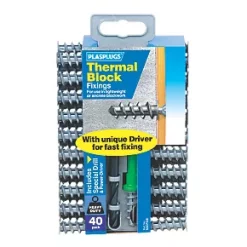 Plasplugs Thermal Block Fixings Nylon 33mm 40 Pack