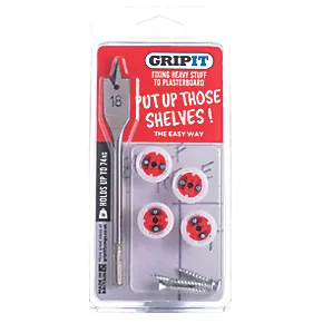 GripIt Plasterboard Shelving Fixing Kit 18 x 95mm 4 Pack 4 GripIt Plasterboard Shelving Fixing Kit 18 x 95mm 4 Pack - Image 2